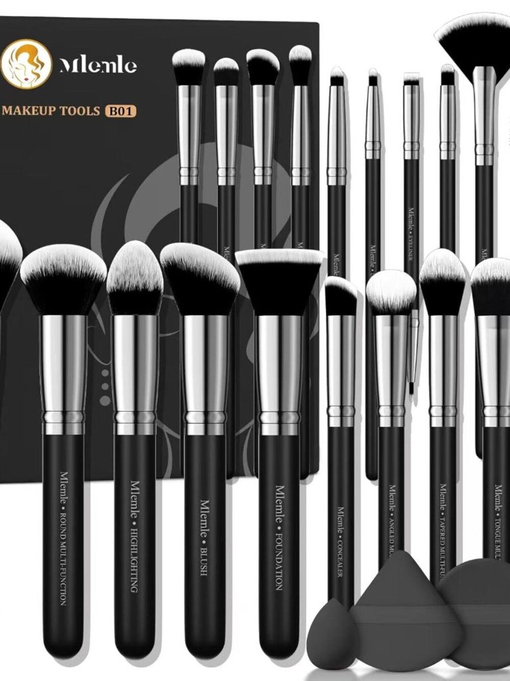 Makeup Brushes Set, Professional 25 Pcs Makeup Kit, Include Foundation Powder Bl - Picture 1 of 7
